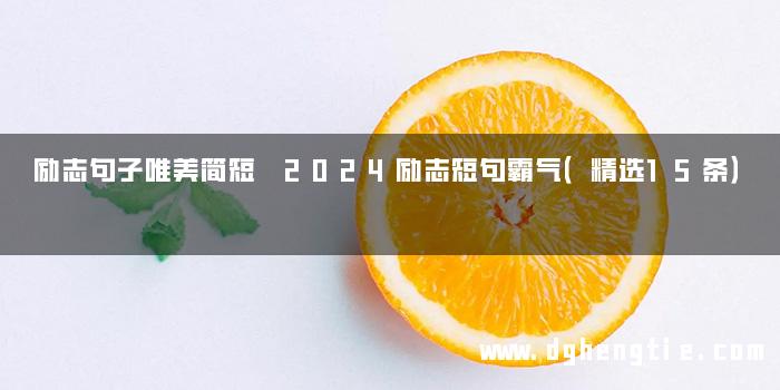 励志句子唯美简短 2024励志短句霸气（精选15条）